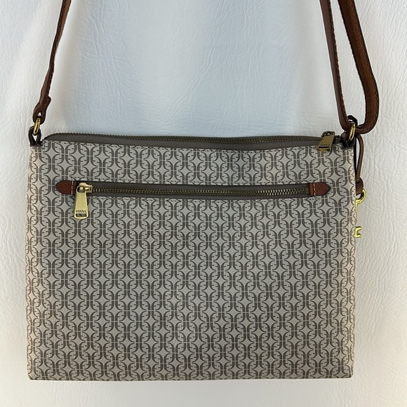 Fossil Two Tone Printed Design Leather Crossbody Bag - Picture 6 of 10